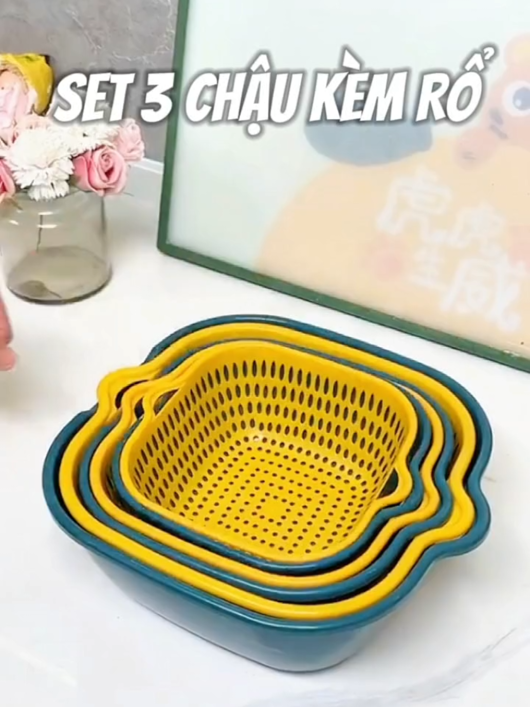 Bộ thau rổ 6 món #setchauro6mon #set6thaurổ #thauro #thaukemro #noitrothongminh 