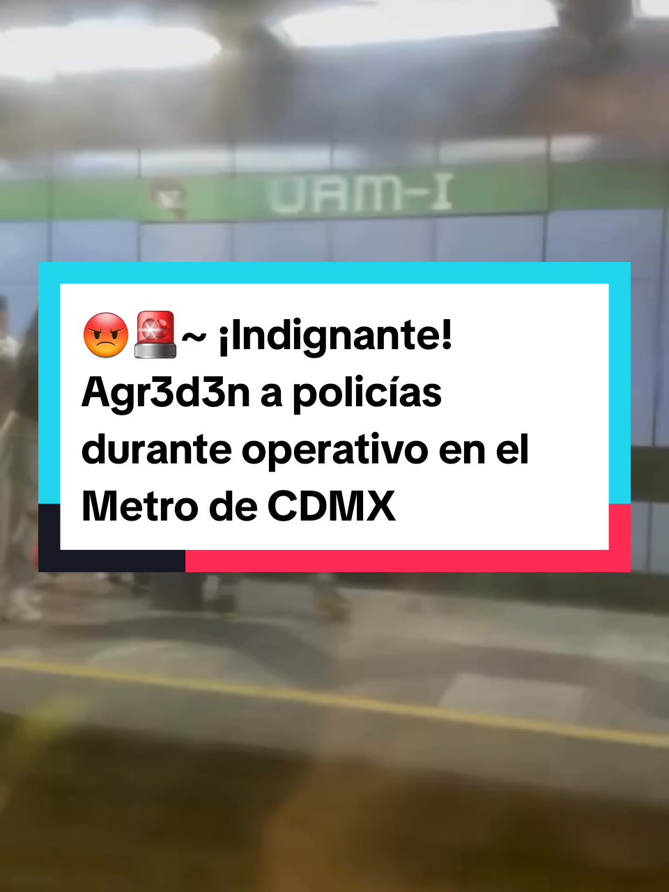 😡🚨~ ¡Indignante! Agr3d3n a policías durante operativo en el Metro de CDMX Durante labores de vigilancia en la estación UAM-I de la Línea 8 del Metro, elementos de la Policía Bancaria e Industrial detectaron a una persona realizando presuntas actividades de comercio informal. Al intervenir para informarle que dicha práctica está prohibida en los andenes, un grupo de individuos arr3m3tió contra los oficiales, lanzándoles objetos y agrediénd*l0s físicamente antes de huir del lugar. Como resultado de la 4gr3s1ón, tres policías resultaron lesionados; tras ser valorados por personal de Seguridad Industrial del Metro, se determinó que no requerían traslado hospitalario y recibieron atención en el sitio. Actualmente, mediante las cámaras de videovigilancia, se trabaja en la localización de los posibles responsables. 📹 RRSS  #ElValle #CDMX #Metro #Viral #Alerta 