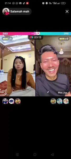 ketawanya abik khas menghibur banget 💙💙 @Mas Jun @Salamah mah #masukberanda #berandatiktok #trending #fyp #videoviral 