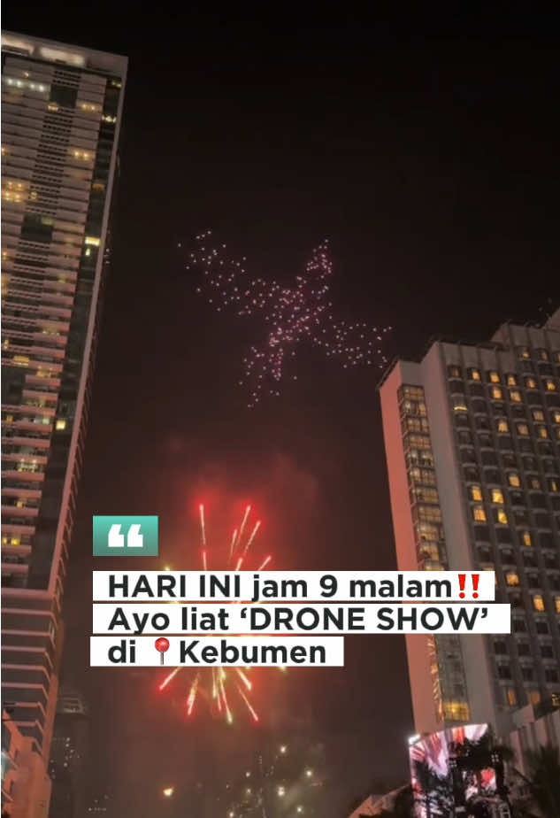 Nanti malam ‼️ 23 Agustus jam 9 malam. Gas nonton DRONE SHOW Pertama di 📍Alun-Alun Kebumen Kebumen gacor 🔥 jangan lupa datang 😚 Ratusan drone siap mengambil alih langit malam di Kebumen Fest 2025! #kebumen #eventkebumen #kebumeninfo #kebumen24jam #drone 