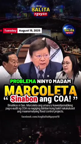 Senator Marcoleta sinabon ang COA 