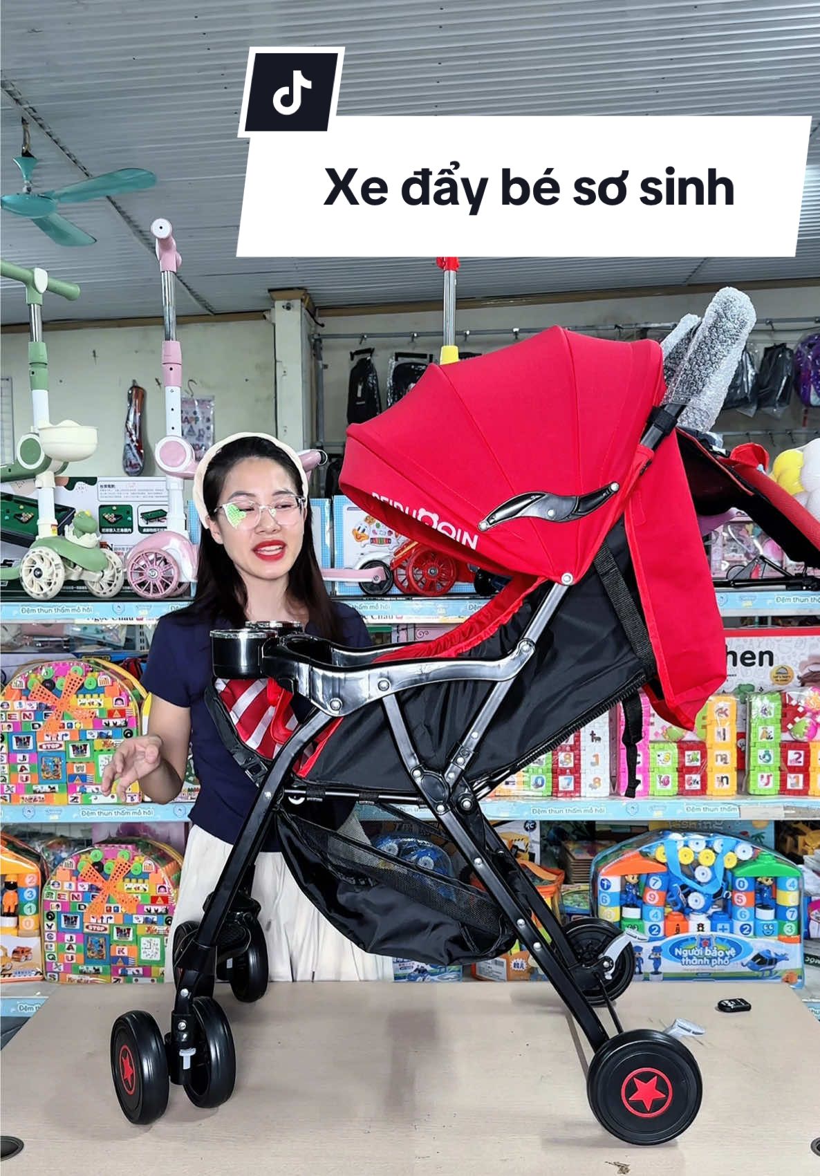 Xe đẩy cho bé sơ sinh có thiết kế lưới mát mẻ, có gấp gọn, có phanh khoá hãm#xuhuong #xedaygapgon #xedaysosinh #xedaysosinh 
