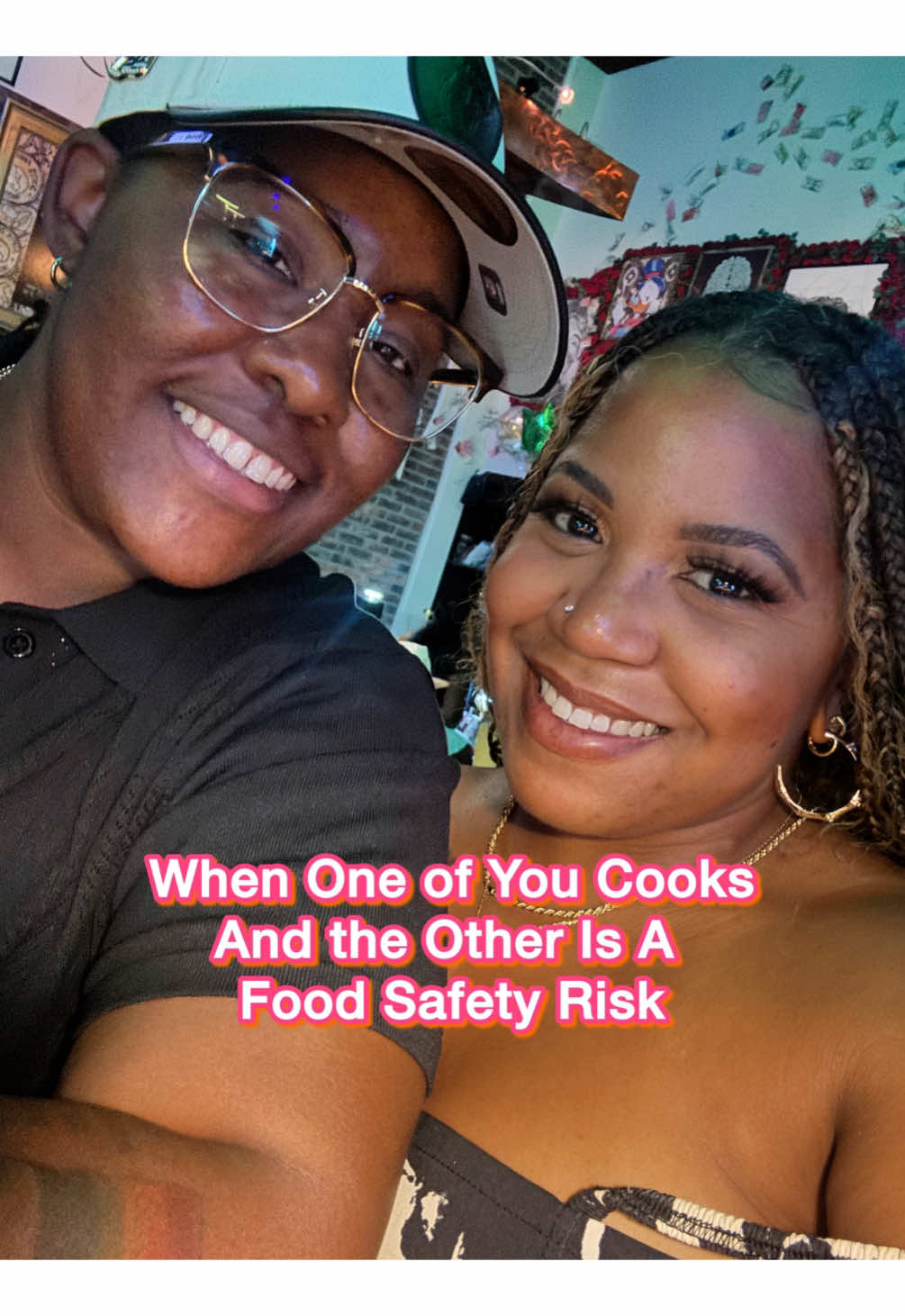 There’s always a home chef… and then there’s “the other one.” 😂 Tell us which one you are 🍴  . . #KitchenFails #CoupleComedy #MarriageHumor #LesbianCouple #queerlove