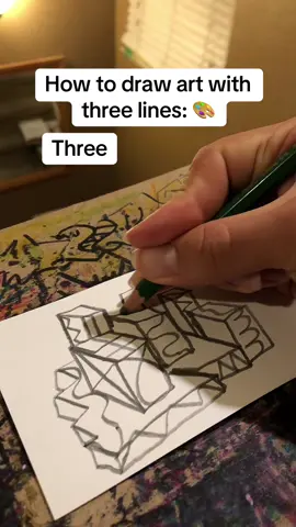 How to draw art with three lines 🎨 Drawing AMSR with a pencil ✍️