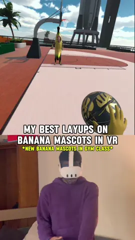My best layups on banana mascots in VR! #gymclassvr #vrbasketball #basketball #vr #gymclassvrcommunity          