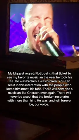 I have watched this video a million times & everytime I do, I cry…because he was and always will be the one who understood me most during those dark times in my life. #chesterbennington #linkinpark 
