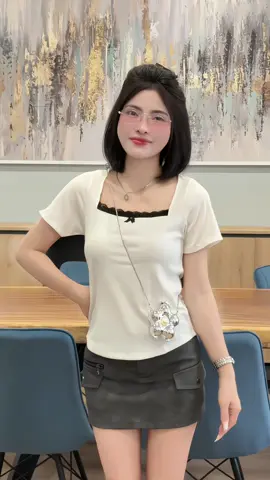 Áo xinh quá các chị ạ#quynhxinhne #thoitrangnu #aothuncovuong #aothun 