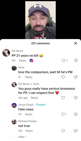I do respect the bromance the conservative guys have for PP. So I officially surrender, you guys win, you and PP ride off into the sunset with your cowboy hats in your convertibles with your hair sailing in the breeze. If carney had lost the election, I don’t think I’d have half the dedication you guys have 🤣