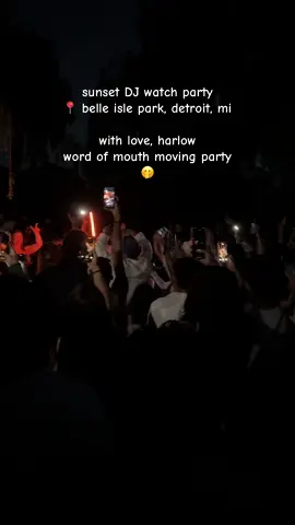 live dj sunset watch party on Belle Isle 📍@withloveharlow 