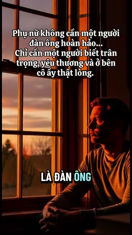 Phụ nữ không cần một người đàn ông hoàn hảo… Chỉ cần một người biết trân trọng, yêu thương và ở bên cô ấy thật lòng.  Đừng để đến khi mất rồi mới nhận ra… cô ấy chính là món quà quý giá nhất mà cuộc đời ban tặng.  #chammangam #LIDAFA #songcham #xuhuongtiktok 