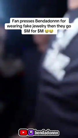 Fan presses Bendadonnn for wearing fake jewelry then they go $M for $M 😭😭 #bendadonnn #fyp #viral #viralvideo #viraltiktok 