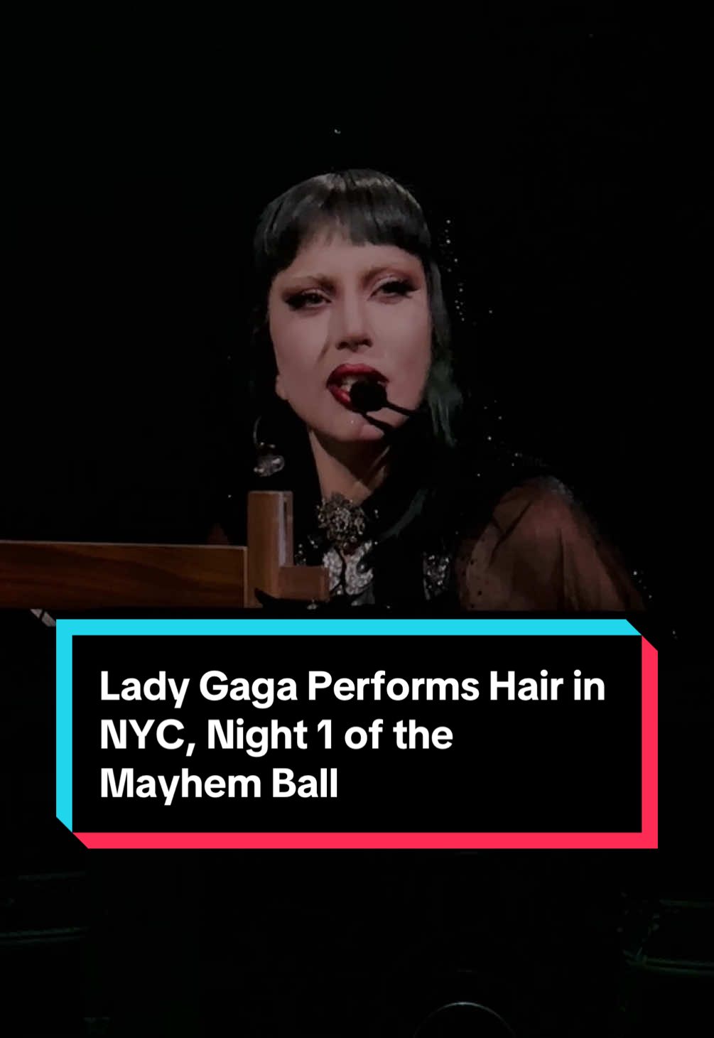 Lady Gaga gave a speech about feeling at home in New York and added Hair to the setlist. This was the first time she has performed the song since 2017. 