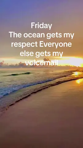 Friday. The ocean gets my respect. Everyone else gets my voicemail #genx #sunset #peace #engage #mentalhealthmatters 