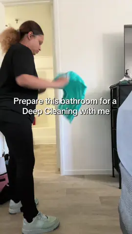 1st step before any rooms get deep cleaned, I always remove any trash & personal items that may be touched or affected by any cleaning products 🪣, tools 🛠️ , or my staff 🧑‍💼 during the initial cleaning. I don’t like to place any items on the ground as the ground is not officially clean until I have removed myself from the room and have cleaned it myself or verified my staff did so to my companies standard, therefore items will never be placed on the ground until it is cleaned and preferred on the ground by the client. Once that is completed, I will put my PPE 🧤 on, get my cleaning solution created, rags or cleaning tools 🧰 needed, & start scrubbing! 🧽 If you’d like to see how that scrubbing gets started, simply like this video for more & I’ll post right now!! 🙏🏽 🧼🏡 #bathroomcleaning #deepcleaning #preparation 