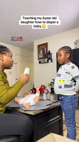 Teaching my 6year old daughter how to diaper a baby. #thegracious_jayz #fyp #howto #MomsofTikTok 
