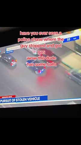 never have I ever seen a person stop and get gas during a police pursuit 🫠 all the chases ive watched over the years and this is the 1st. The kicker? Bro got away! 🤨🫢 they called it off right after this. aint that some ish #policepursuit #carchase #stolencar #fyp #fox