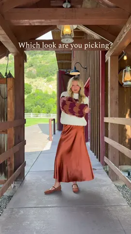 Somewhere between wild and refined. 🐎✨ Cozy sweaters, satin skirts and denim are a match made in Fall heaven. Shop these looks before they set off into the sunset. 🌅
