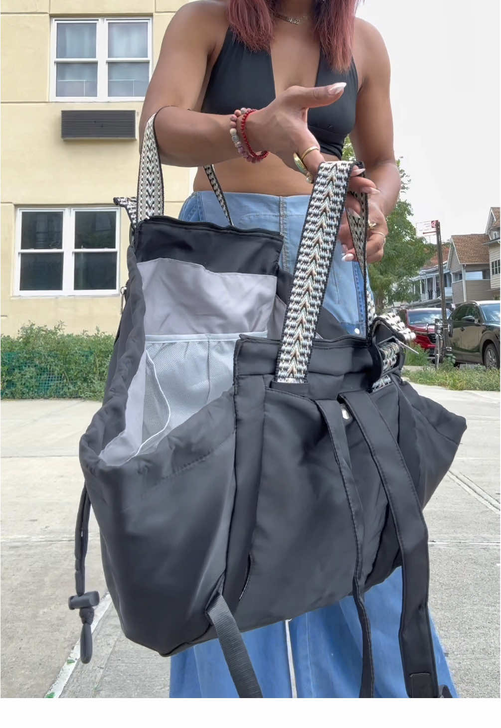I have been wearing this bag every day since I got it.  Warning: Be careful of the zipper and reenforce the stop before you use it!!!  #totebag #backtoschool #mombag #tiktokshopfashionweek #carryon 