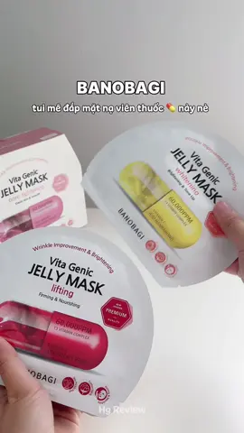 Bị mê mặt nạ viên thuốc này ó 💊✨ Banobagi Vita Genic Jelly Mask 🍋 #hgreview #matnabanobagi #matnabnbg #matnagiay #banobagi 