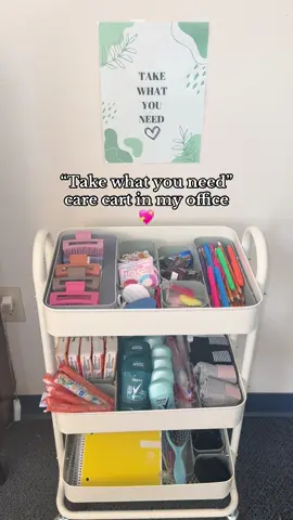 part 2!! My care cart 💖 #schoolcounselorsoftiktok #schoolcounselor #teachertok #fyp 