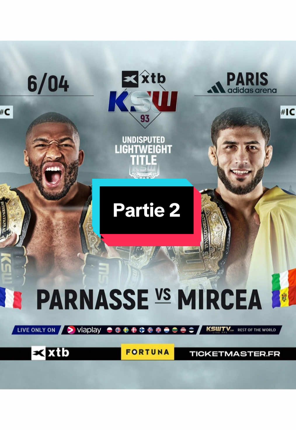 Partie 1 : Salahdine Parnasse🇫🇷 🆚 Valeriu Mircea🇲🇩 #fyp #mma #ksw #salahdineparnasse 