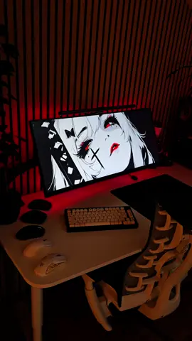 red and black gaming setup #setup #GamingSetup #techtok #setupgaming #fyp 