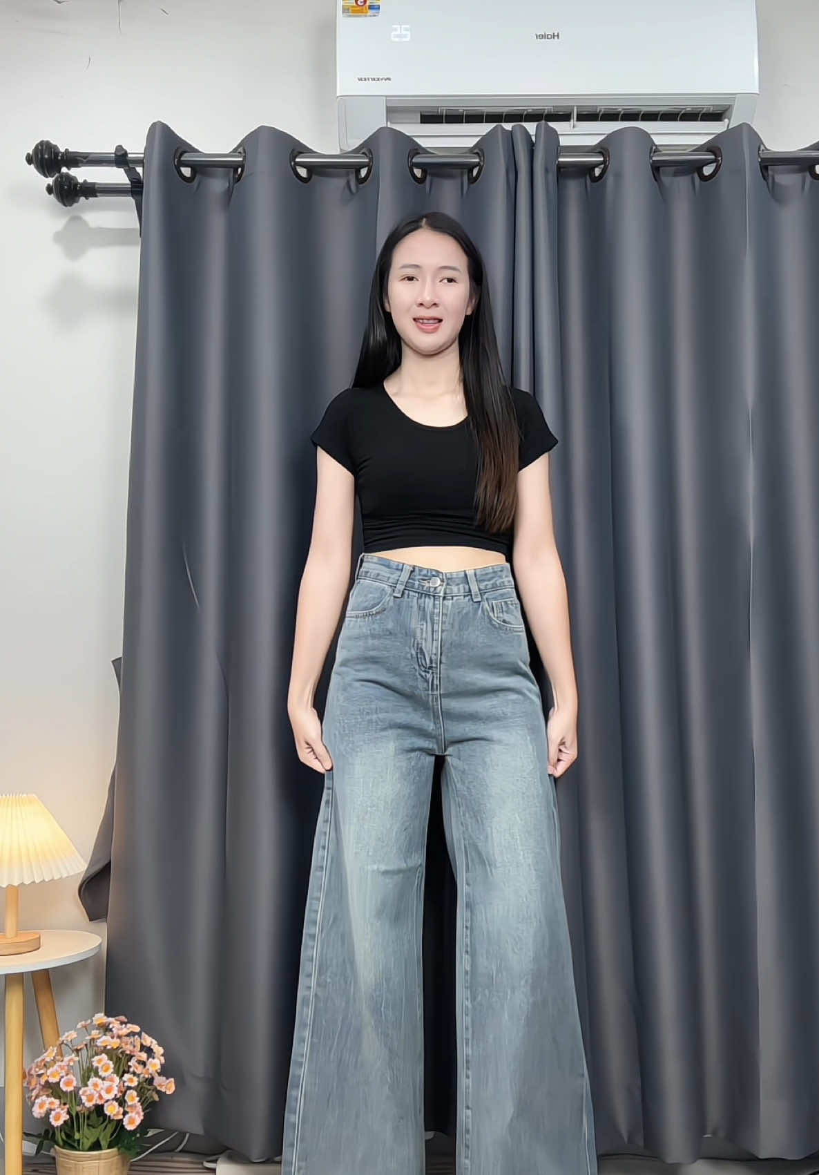 กระบอกใหญ่สีนัว #katjeans #กางเกงยีนส์ผู้หญิง #กางเกงยีนส์ทรงกระบอก #พิกัดกางเกงยีนส์ #กางเกงยีนส์เอวสูงเก็บพุง 