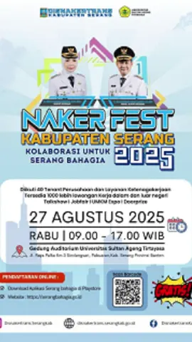 Loker jobfair di Untirta Sindang sari tgl 27 Agustus 2025