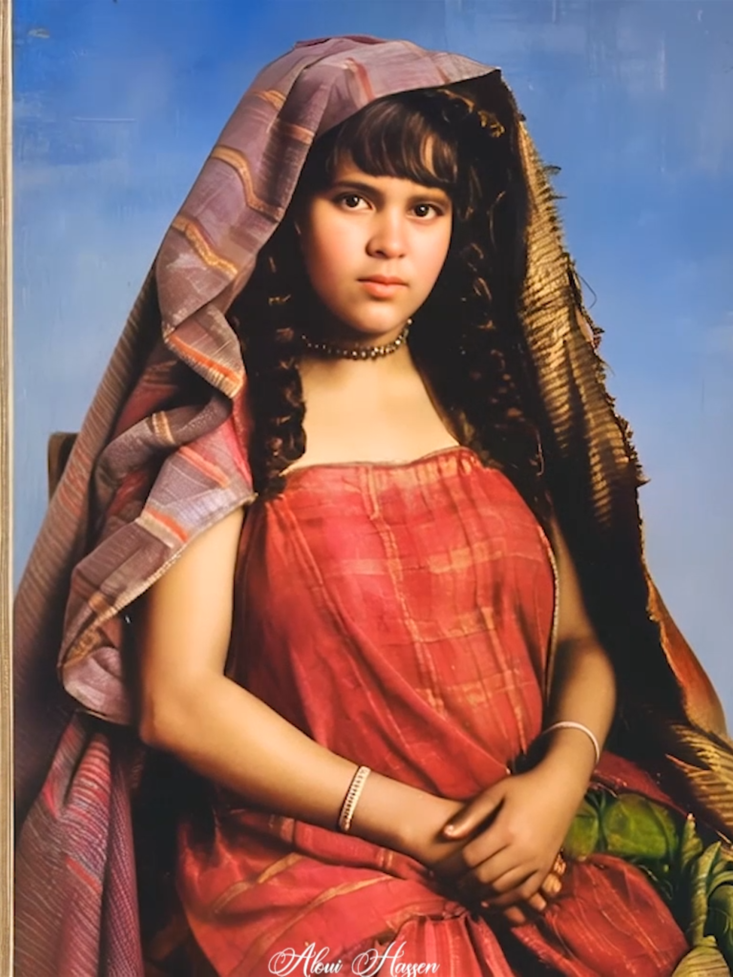 # Une jeune  Bédouine tunisienne #  إمرأة  تونسيّة ڨابسيّة سنة #1937#