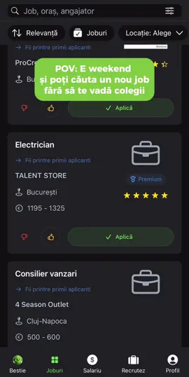 Există o activitate de weekend mai bună decât căutarea unui nou job pe Bestjobs? ✨ #bestjobs #job #recrutare #fyp #viral 