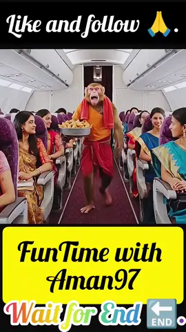 Amazing funny monkey video 😂. FunTime with Aman97 😀. Like and follow 🙏. Wait for End 🔚. ##shorts #viralshorts #tranding #viral #ai 