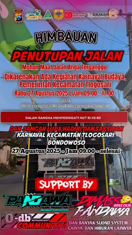 GASS KAN BOLOO.. HADIRI DAN SAKSIKAN KARNAVAL BUDAYA, KECAMATAN TLOGOSARI BONDOWOSO #suondvirall #pandawaaudiobondowoso #pesona_suond_lokal #fyp #karnavalbudaya @DIMAS PANDAWA 🤪 @DIDIK JANGKRIK PROJECT 