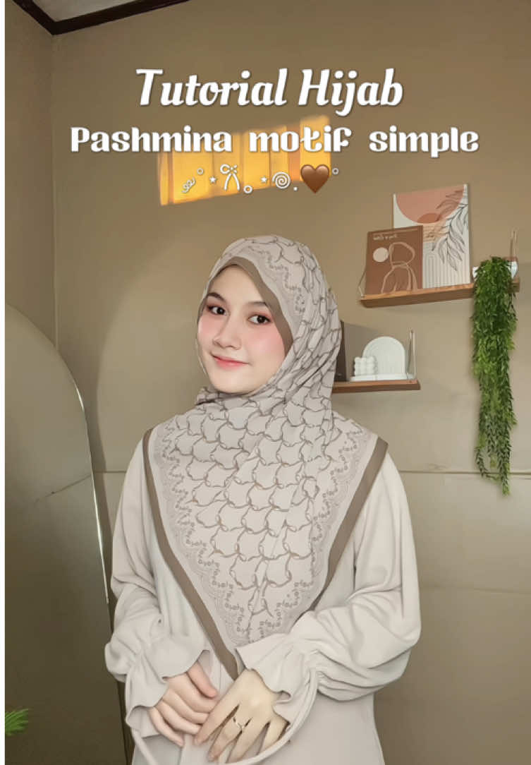 Membalas @Romeesa style simple buat pashmina motif yang lagi trend🤎✨#hijabtutorial #pashminamotif #tutorialpashmina #hijabstyle 
