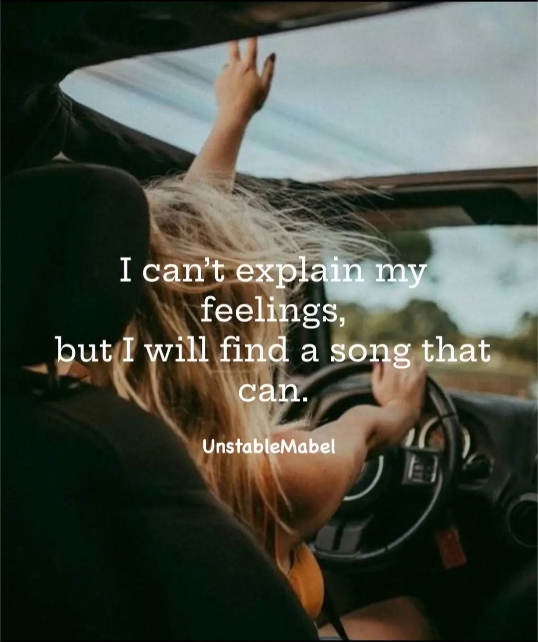 Sometimes the words can’t come out but I can express myself in a song 🫶