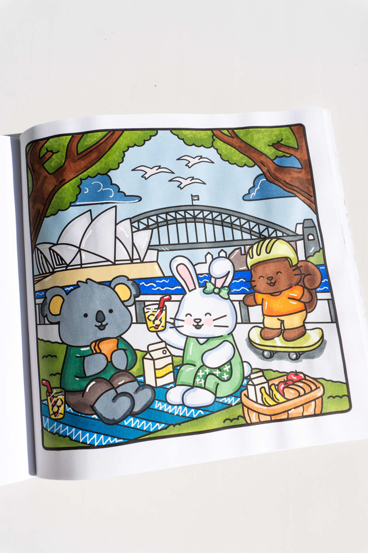 A little picnic near the Sydney opera house coloring page. One of my favorite summer coloring books this year. #coloring #coloringbook #coloringpages #colorwithme #coloringtherapy 