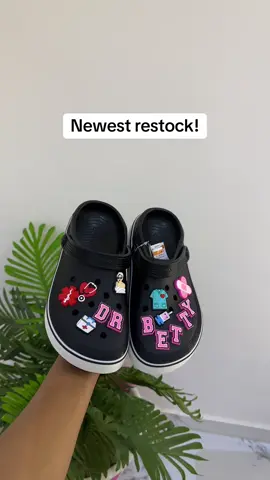 Crocsband offcourt crocs in black Size:39-45 N25,000 Charms/alphabet N500 each. Medics crocs charms now available  #viral #crocsinlagos #crocslover #tiktokshop #girlythings 
