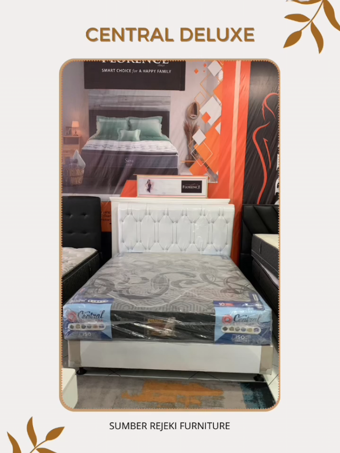 CENTRAL DELUXE✨ Size:  Panjang = 160 cm  Lebar = 200 cm  Tinggi = 25  cm  Pertanyaan & pemesanan hubungi WA admin di Bio🥰#sumberrejekifurniture #srfurnituretasik #qiss_wy #central 