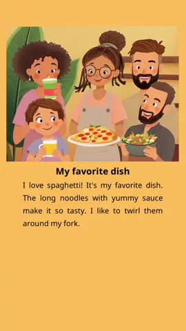 Twirl, taste, smile – that’s why spaghetti is my favorite! 😋✨ #nomorecopyright #englishstories #englishpractice #readalong #myfavoritedish