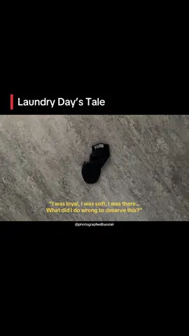 That one sock staring at me… Always… Laundry’s day tale #photographedbyozair #fyp #memestiktok #funnytiktok #saiyaara 