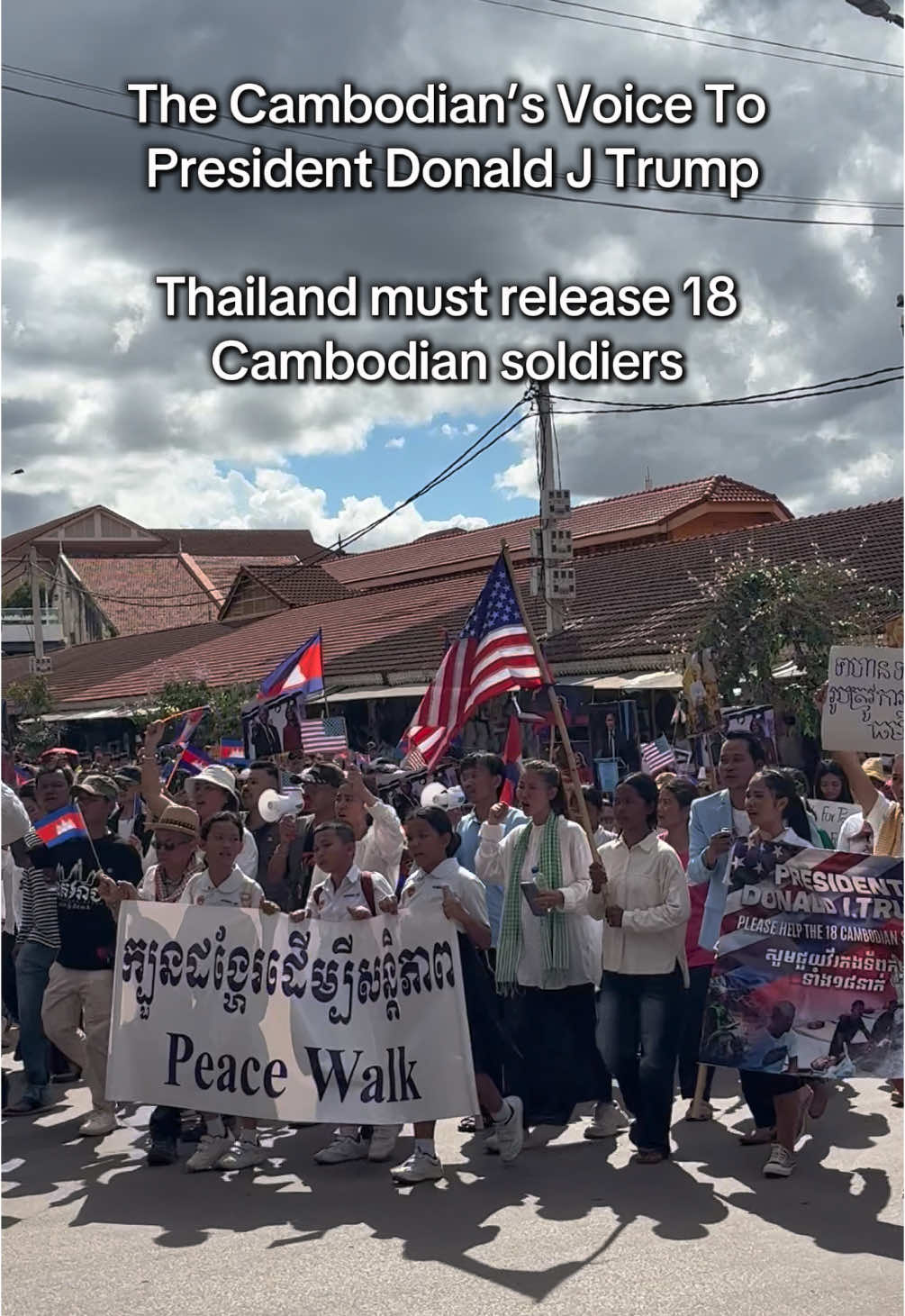 Dear President, please help us 🙏 #donaldjtrump #cambodia #peace #thailand #cambodiamilitary 