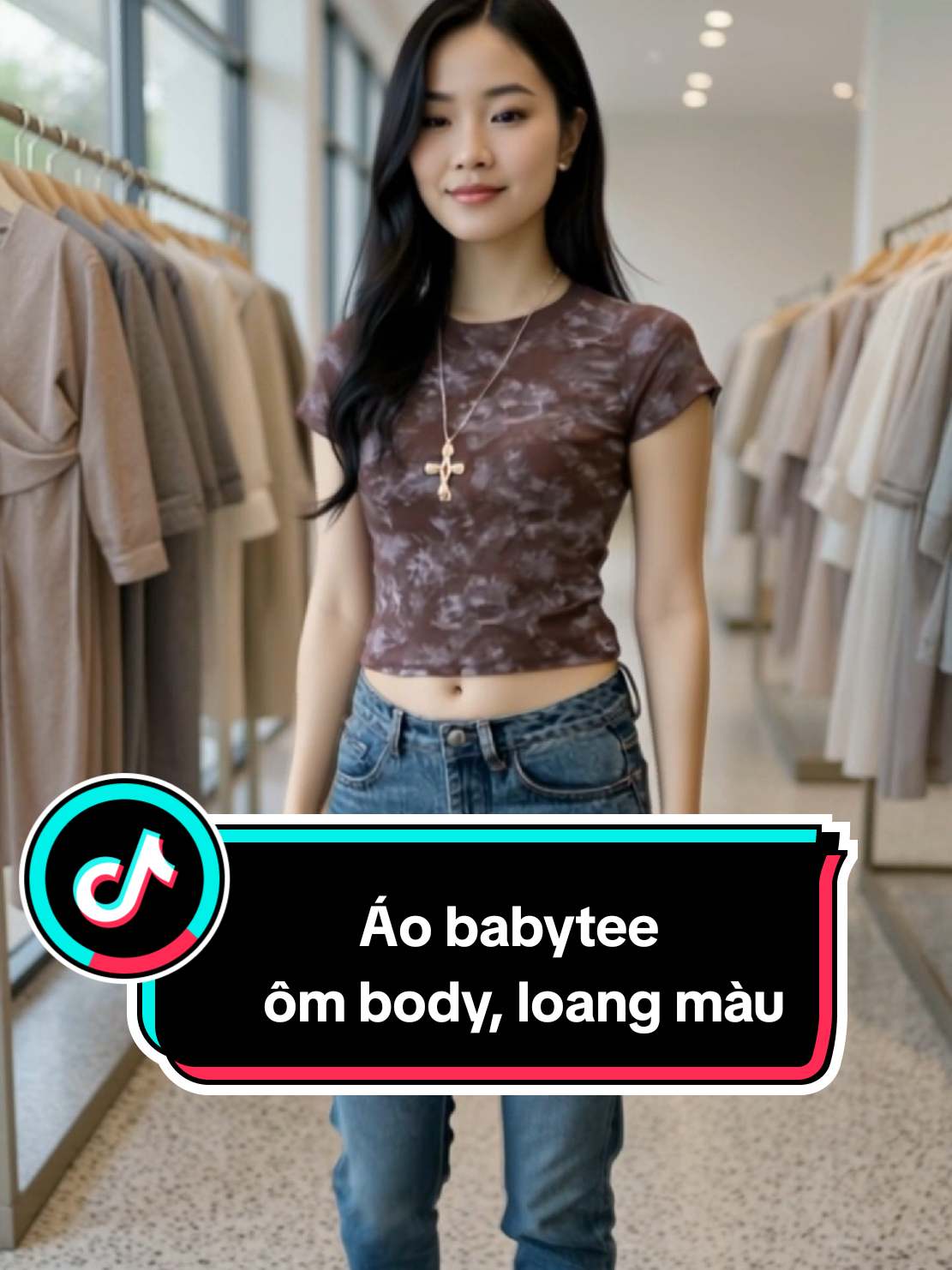Áo babytee ôm body, loang màu. #linhlinhshop17 #ao #aothun #aobabytee #thoitrangnu 