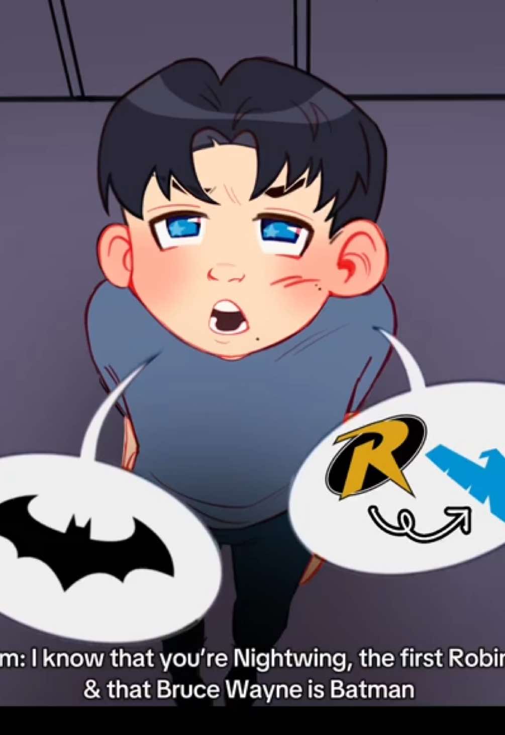 Little Timmy is a menace 💛  Inspired by @🎡 Ferris 🎡 ‘s skit! #nightwing #batman #robin #timdrake #richardgrayson 