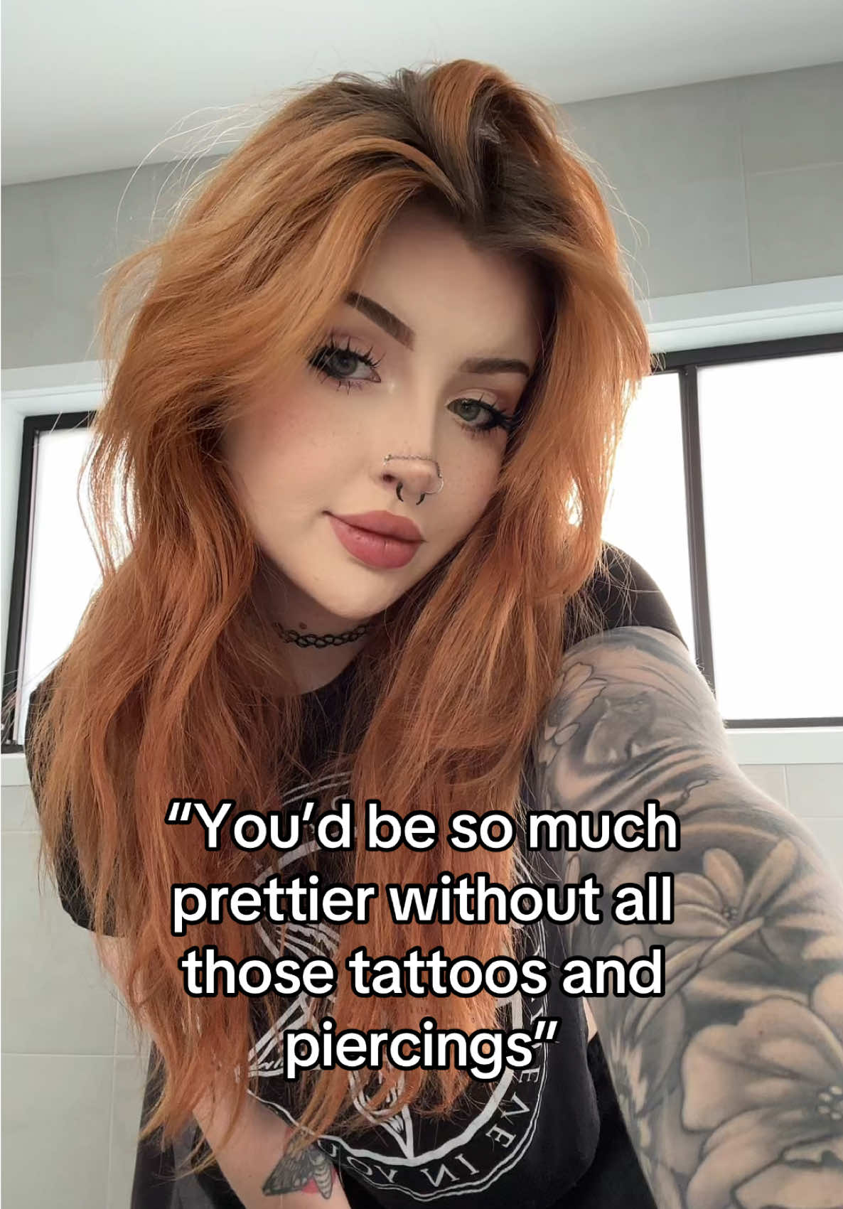 Leave me alone thanks ☺️ #alt #tattoos #piercing #altwomen #fyp 