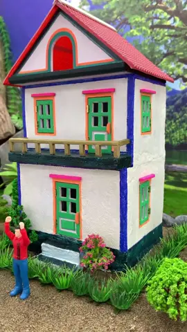 Incredible Mini 2-Story Brick House Build #vfuho #miniature #DIY #house #buildvn 