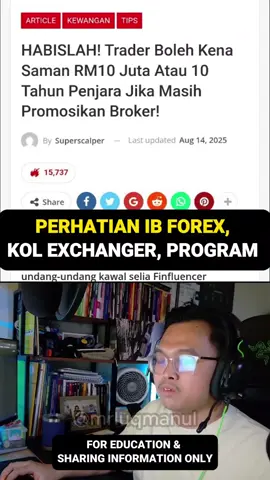 Perhatian IB forex, kol Exchanger, finfluencer #forex #kripto #malaysia #berita #ib 