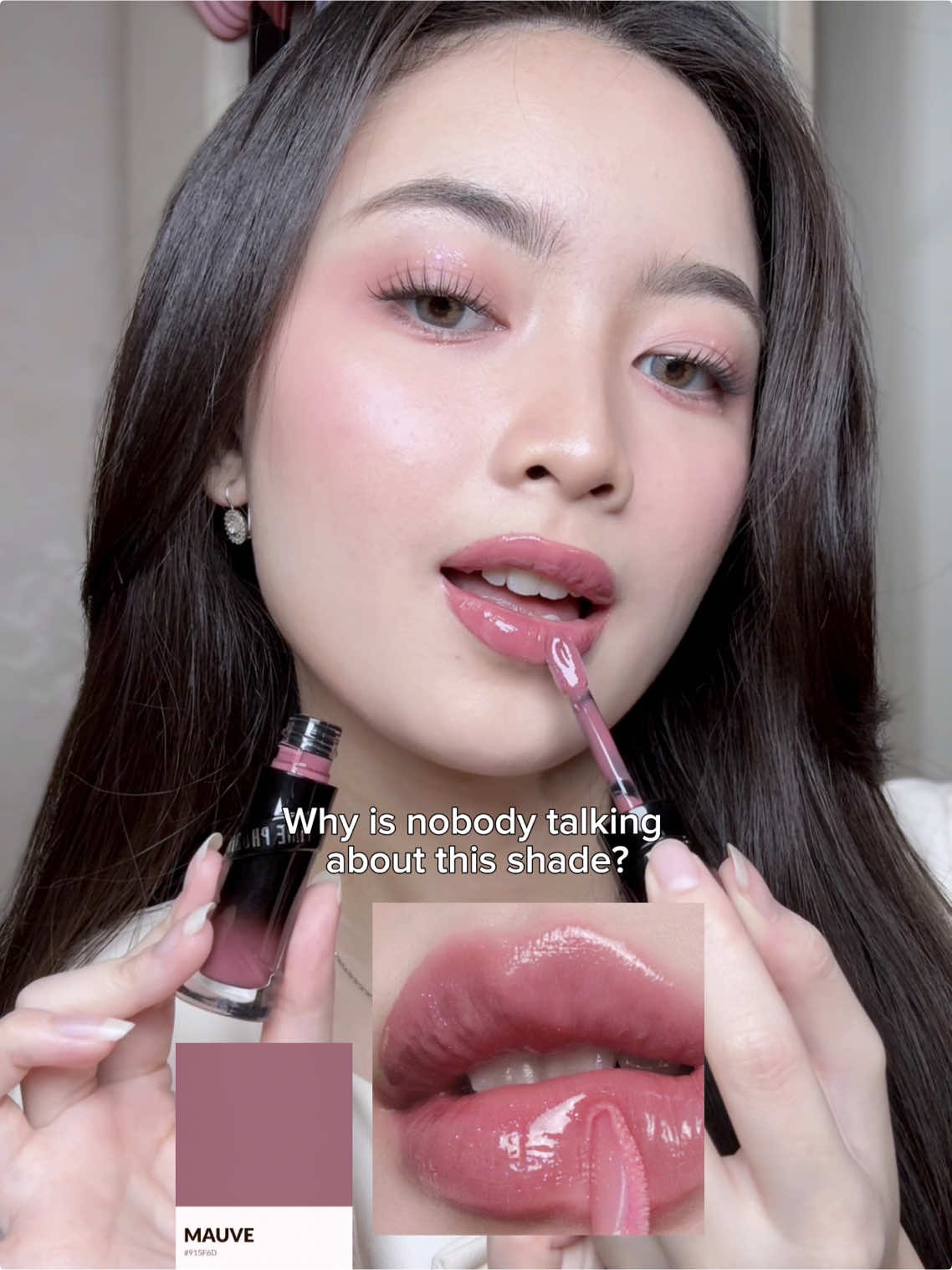 It’s @Timephoria.id lip gloss in 004 Mauvilia! You’re welcome 🥰💞✨ #timephoria #lipgloss #BeautyTok #creatorsearchinsights 