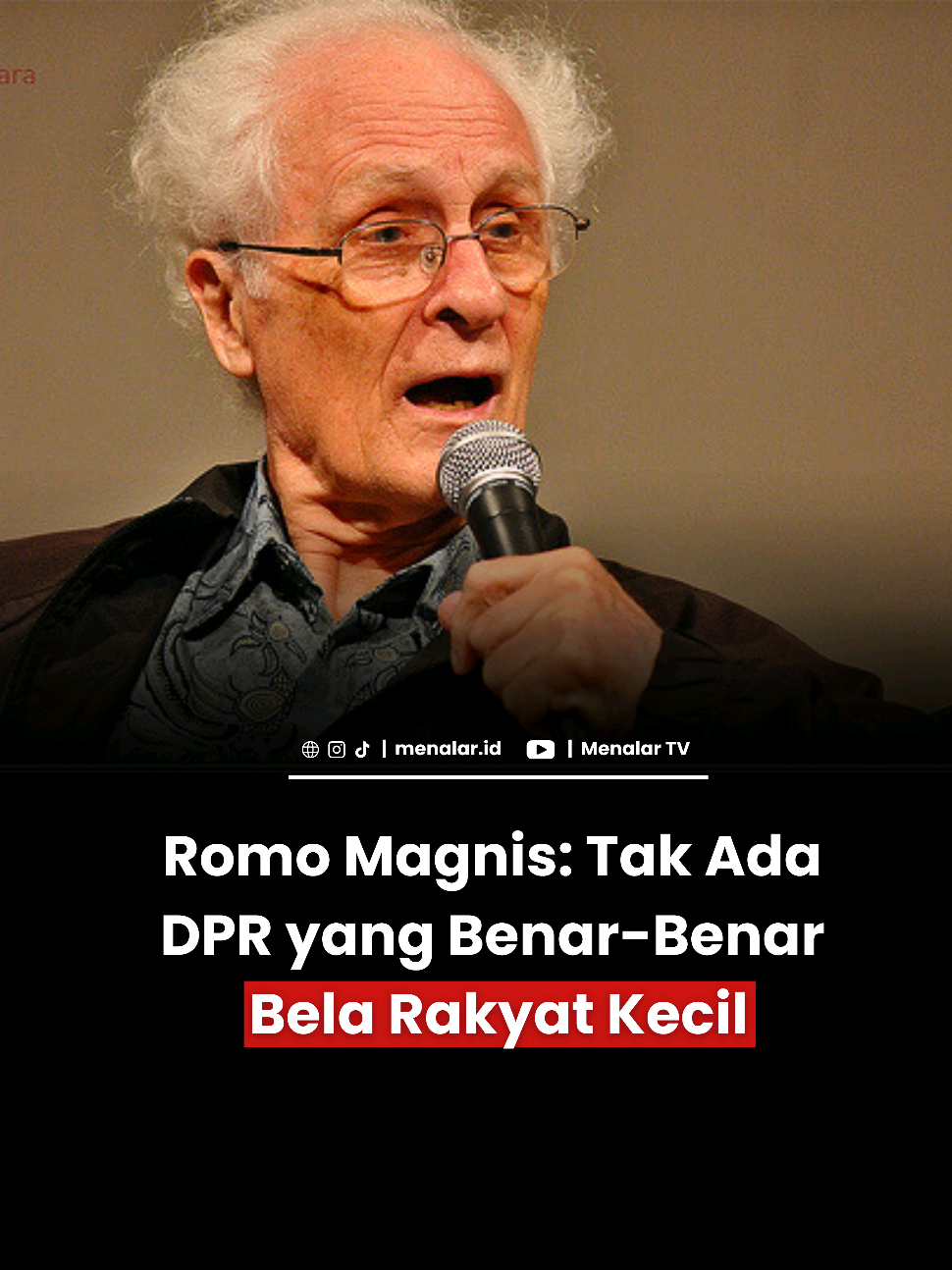 Romo Magnis mengkritik Dewan Perwakilan Rakyat di YouTube channel KompasTV, menyatakan bahwa tidak ada partai yang benar-benar mewakili orang kecil karena Indonesia tidak memiliki partai kiri. Pernyataannya ini disampaikan pada menit 34:55 dalam video berdurasi 1 jam 28 menit. Romo Magnis menekankan bahwa kiri tidak sama dengan komunis dan bahwa di banyak negara demokrasi, ada partai yang dipilih langsung oleh rakyat kecil. Romo Magnis juga menambahkan bahwa tidak semua orang kaya korup, namun mereka yang tidak mewakili rakyat kecil dapat menjadi bahaya bagi demokrasi. Ini karena kepentingan mereka yang berbeda dengan rakyat kecil dapat mempengaruhi kebijakan yang dibuat di DPR.