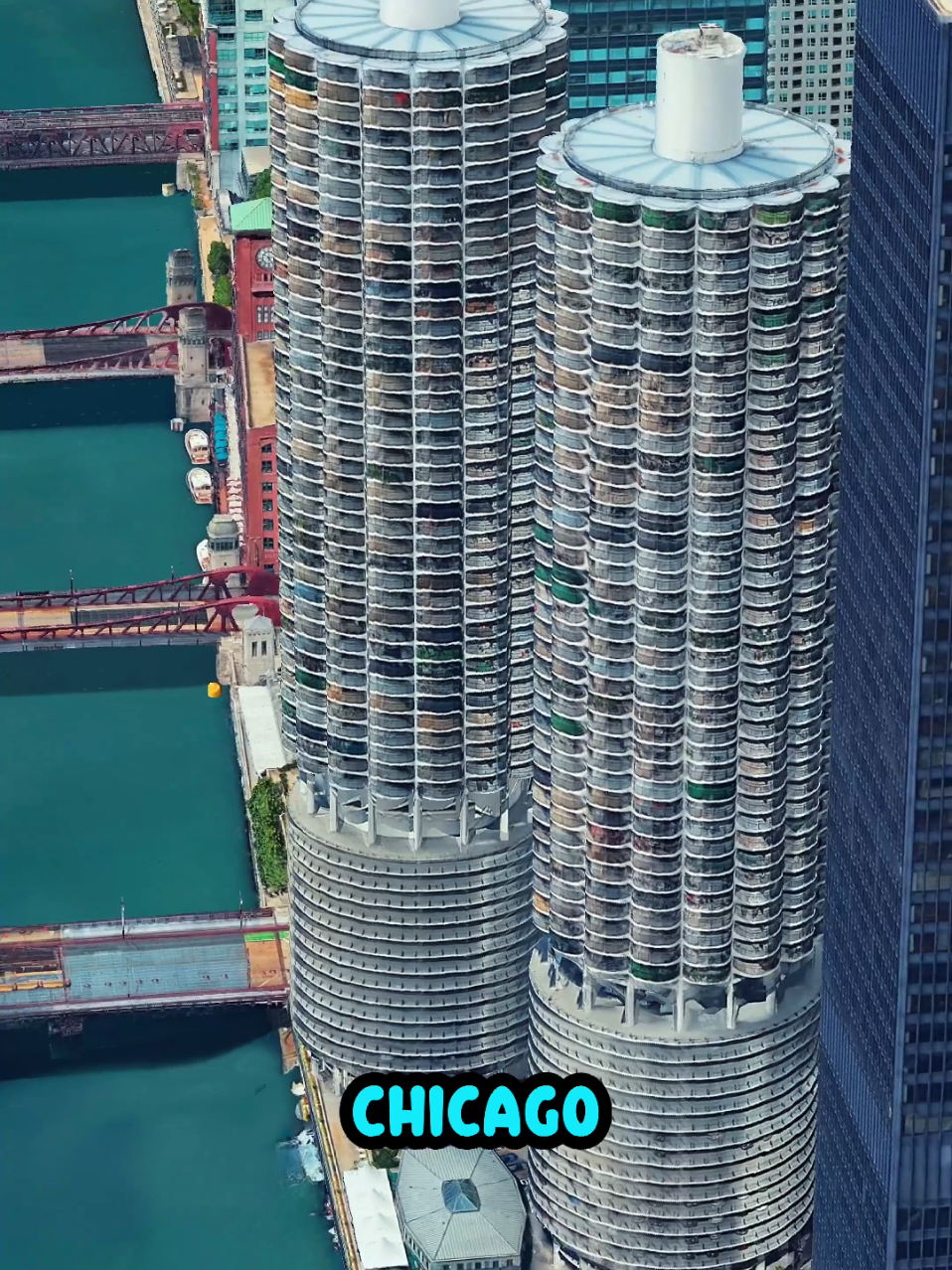 Los rascacielos de Chicago que parecen mazorcas… y hasta lanzaron un auto al río #MarinaCity  #CornCobTowers  #ChicagoArquitectura  #IconosUrbanos  #HistoriaPop 
