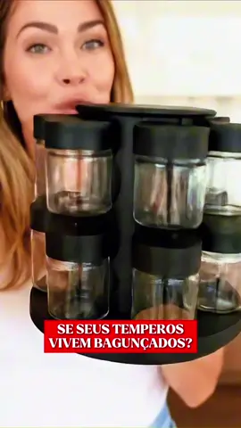 Porta Temperos MDF com 10 Potes - Organização e Charme na Cozinha! #portatempero #cozinha #dicasdecozinha