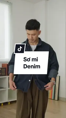 Áo sơ mi denim #shirt #somi #xuhuong #menstyle #TikTokFashion 